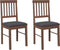 vidaXL - Eetkamerstoelen - met - kussens - 2 - st - massief - hout - rubber - bruin