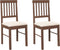 vidaXL - Eetkamerstoelen - met - kussens - 2 - st - massief - hout - rubber - bruin