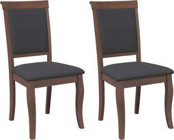 vidaXL - Eetkamerstoelen - met - kussens - 2 - st - massief - hout - rubber - bruin
