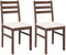 vidaXL - Eetkamerstoelen - met - kussens - 2 - st - massief - hout - rubber - bruin