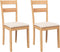 vidaXL - Eetkamerstoelen - met - kussens - 2 - st - massief - hout - naturel - rubber