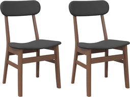 vidaXL - Eetkamerstoelen - met - kussens - 2 - st - massief - hout - rubber - bruin