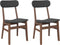 vidaXL - Eetkamerstoelen - met - kussens - 2 - st - massief - hout - rubber - bruin