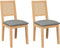 vidaXL - Eetkamerstoelen - met - kussens - 2 - st - massief - hout - rubber