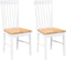 vidaXL - Eetkamerstoelen - met - kussens - 2 - st - massief - hout - rubber - wit