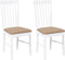 vidaXL - Eetkamerstoelen - met - kussens - 2 - st - massief - hout - rubber - wit