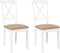 vidaXL - Eetkamerstoelen - met - kussens - 2 - st - massief - hout - rubber - wit