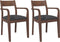 vidaXL - Eetkamerstoelen - met - kussens - 2 - st - massief - hout - rubber - bruin