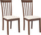 vidaXL - Eetkamerstoelen - met - kussens - 2 - st - massief - hout - rubber - bruin