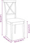 vidaXL - Eetkamerstoelen - met - kussens - 2 - st - massief - hout - rubber