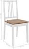 vidaXL - Eetkamerstoelen - met - kussens - 2 - st - massief - hout - wit