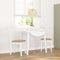 vidaXL - Eetkamerstoelen - met - kussens - 2 - st - massief - hout - rubber - wit