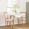 vidaXL - Eetkamerstoelen - met - kussens - 2 - st - massief - hout - naturel - rubber