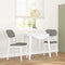 vidaXL - Eetkamerstoelen - met - kussens - 2 - st - massief - hout - rubber - wit
