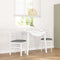 vidaXL - Eetkamerstoelen - met - kussens - 2 - st - massief - hout - rubber - wit
