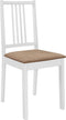 vidaXL - Eetkamerstoelen - met - kussens - 2 - st - massief - hout - wit