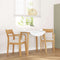 vidaXL - Eetkamerstoelen - met - kussens - 2 - st - massief - hout - naturel - rubber