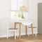 vidaXL - Eetkamerstoelen - met - kussens - 2 - st - massief - hout - rubber - wit