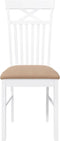 vidaXL - Eetkamerstoelen - met - kussens - 2 - st - massief - hout - rubber - wit