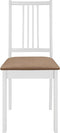 vidaXL - Eetkamerstoelen - met - kussens - 2 - st - massief - hout - wit