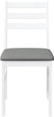 vidaXL - Eetkamerstoelen - met - kussens - 2 - st - massief - hout - rubber - wit
