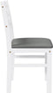 vidaXL - Eetkamerstoelen - met - kussens - 2 - st - massief - hout - rubber - wit