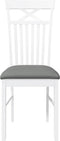 vidaXL - Eetkamerstoelen - met - kussens - 2 - st - massief - hout - rubber - wit
