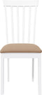 vidaXL - Eetkamerstoelen - met - kussens - 2 - st - massief - hout - rubber - wit