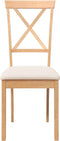 vidaXL - Eetkamerstoelen - met - kussens - 2 - st - massief - hout - rubber