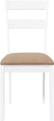 vidaXL - Eetkamerstoelen - met - kussens - 2 - st - massief - hout - rubber - wit