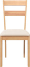 vidaXL - Eetkamerstoelen - met - kussens - 2 - st - massief - hout - naturel - rubber