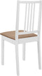 vidaXL - Eetkamerstoelen - met - kussens - 2 - st - massief - hout - wit