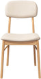 vidaXL - Eetkamerstoelen - met - kussens - 2 - st - massief - hout - naturel - rubber