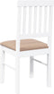 vidaXL - Eetkamerstoelen - met - kussens - 2 - st - massief - hout - rubber - wit