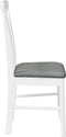 vidaXL - Eetkamerstoelen - met - kussens - 2 - st - massief - hout - rubber - wit