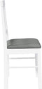 vidaXL - Eetkamerstoelen - met - kussens - 2 - st - massief - hout - rubber - wit