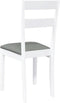 vidaXL - Eetkamerstoelen - met - kussens - 2 - st - massief - hout - rubber - wit