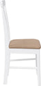 vidaXL - Eetkamerstoelen - met - kussens - 2 - st - massief - hout - rubber - wit