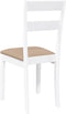 vidaXL - Eetkamerstoelen - met - kussens - 2 - st - massief - hout - rubber - wit