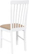 vidaXL - Eetkamerstoelen - met - kussens - 2 - st - massief - hout - rubber - wit