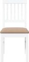 vidaXL - Eetkamerstoelen - met - kussens - 2 - st - massief - hout - rubber - wit