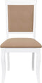 vidaXL - Eetkamerstoelen - met - kussens - 2 - st - massief - hout - rubber - wit
