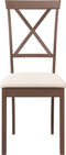 vidaXL - Eetkamerstoelen - met - kussens - 2 - st - massief - hout - rubber - bruin