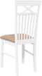 vidaXL - Eetkamerstoelen - met - kussens - 2 - st - massief - hout - rubber - wit