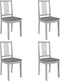 vidaXL - Eetkamerstoelen - met - kussens - 4 - st - massief - hout - grijs