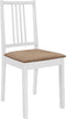 vidaXL - Eetkamerstoelen - met - kussens - 4 - st - massief - hout - wit