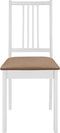 vidaXL - Eetkamerstoelen - met - kussens - 4 - st - massief - hout - wit