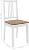 vidaXL - Eetkamerstoelen - met - kussens - 4 - st - massief - hout - wit