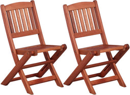 vidaXL - Eetkamerstoelen - voor - kinderen - 2 - st - massief - eucalyptushout