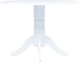 vidaXL - Eettafel - 106 - cm - massief - rubberwood - wit